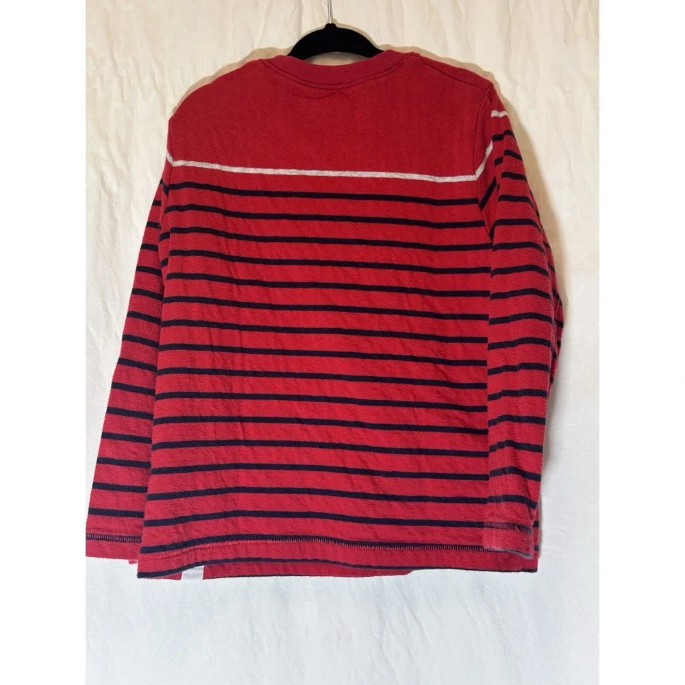 NEW Gap‎ Kids S 5 Red/Blue Stripe 100% Cotton Long Sleeve Shirt Unisex F15